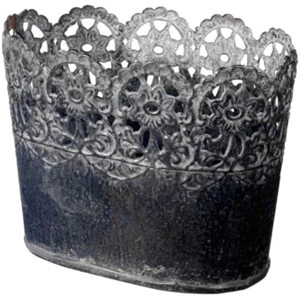 5.1H4.5W6.4&quot;L Laced Tin Can 