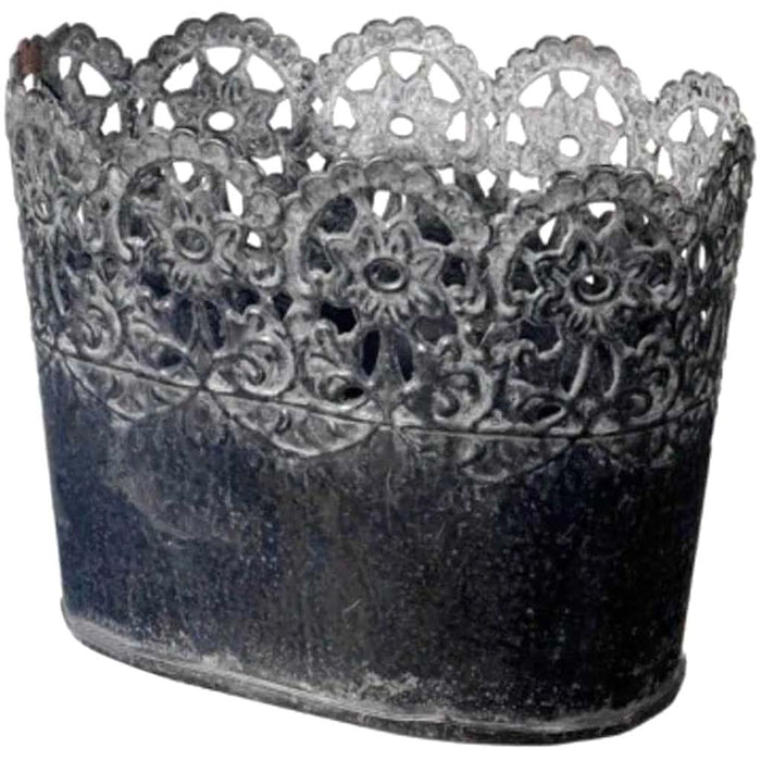 5.1H4.5W6.4"L Laced Tin Can 