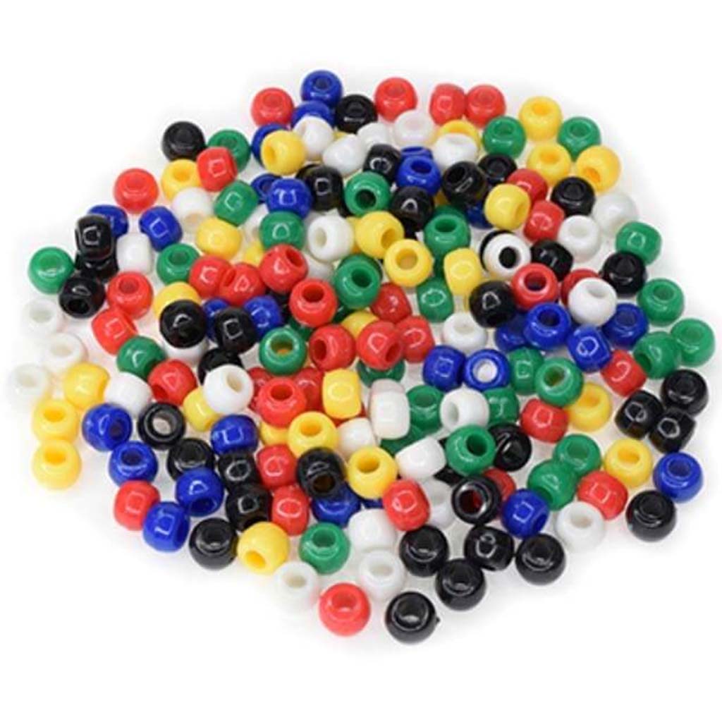 Pony Beads: 9mmx6mm Barrel Standard x175 H) Opaque Multi-Mix 