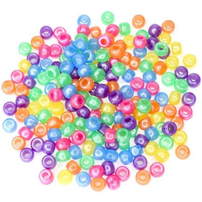 Pony Beads: 9mmx6mm Barrel Standard x175 J) Pearlized Multi-Mix 