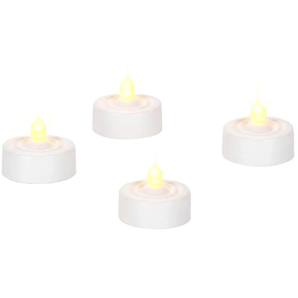 LED Tea Lights with Timer 100 Hours 4 pieces 