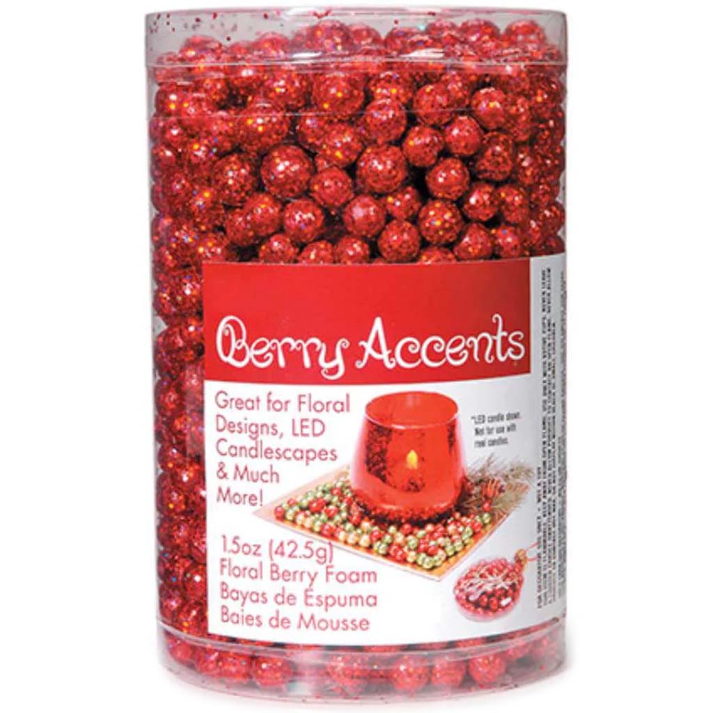 Floral Berry Foam Glitter Red 105oz 