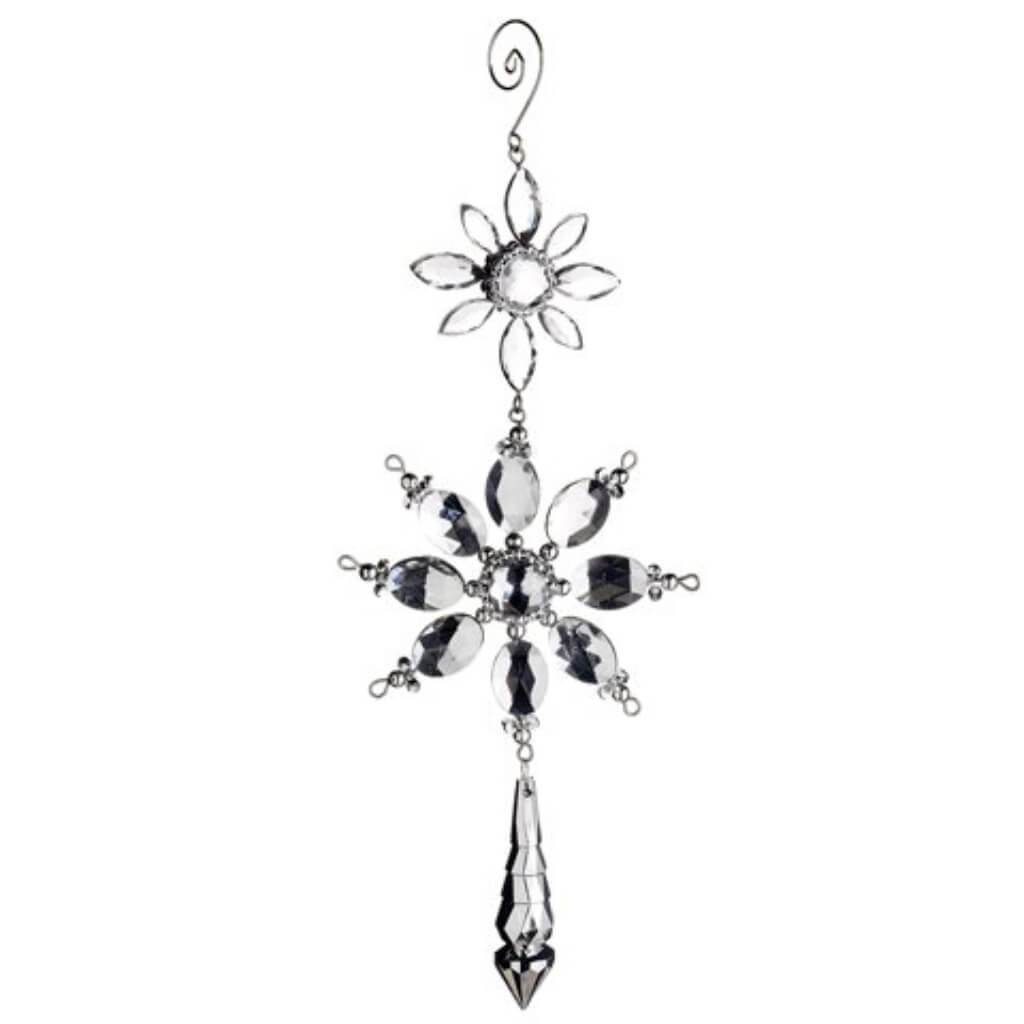 Rhinestone Snowflake Drop Ornament 