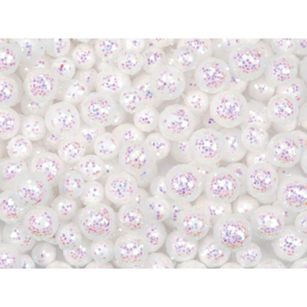 Floral Berry Foam Accents Glitter White 1.5oz 