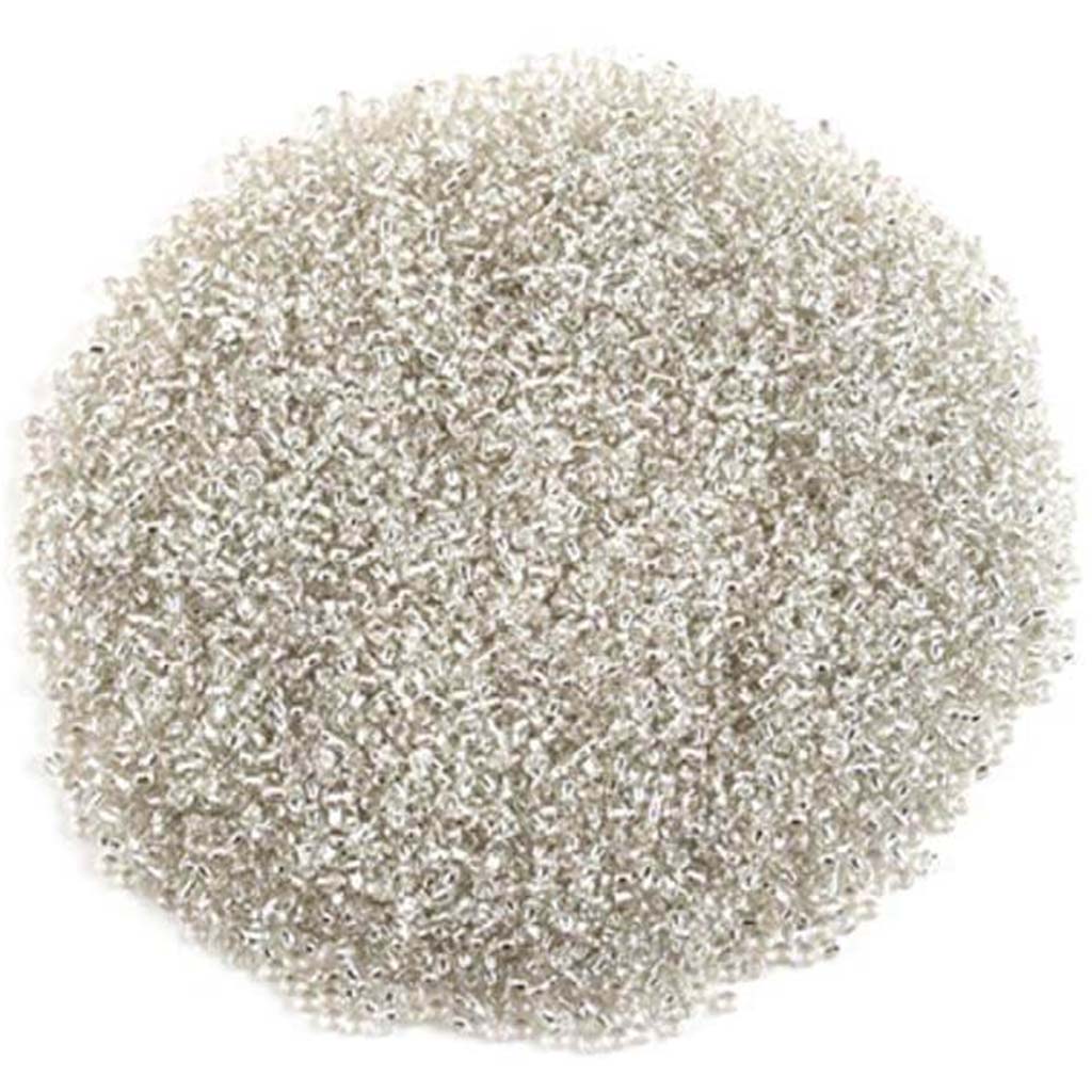 Glass Seed Beads: 12/0 Silverlined 60Gms C) Crystal 