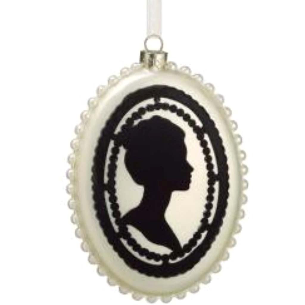 Glass Cameo Medallion Ornament 