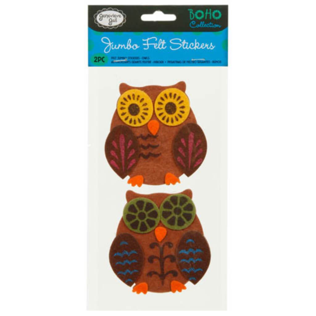 JUMBO FELT STICKERS OWLS 