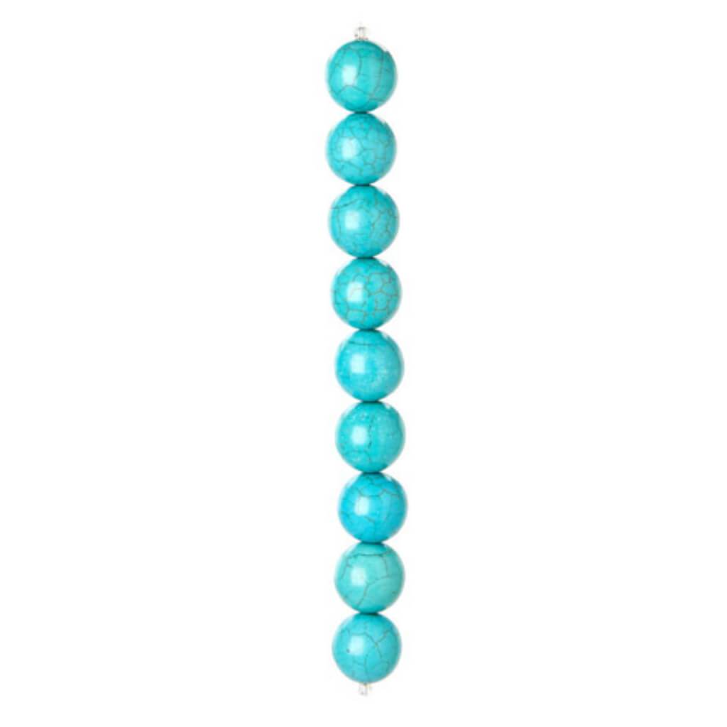 FAUX STONE BEAD STRAND TURQUOISE 19MM 