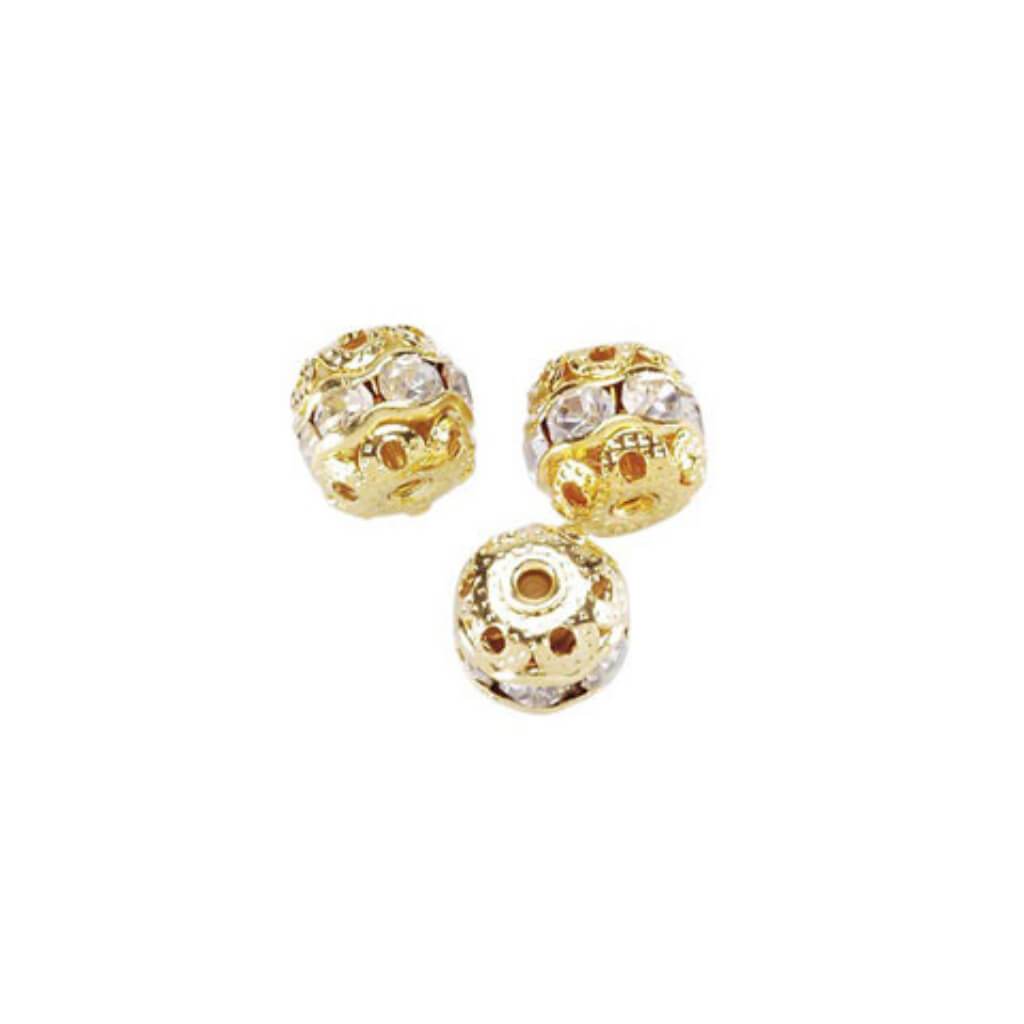 CZECH CRYS FILIGREE BALL 6MM GOLD 