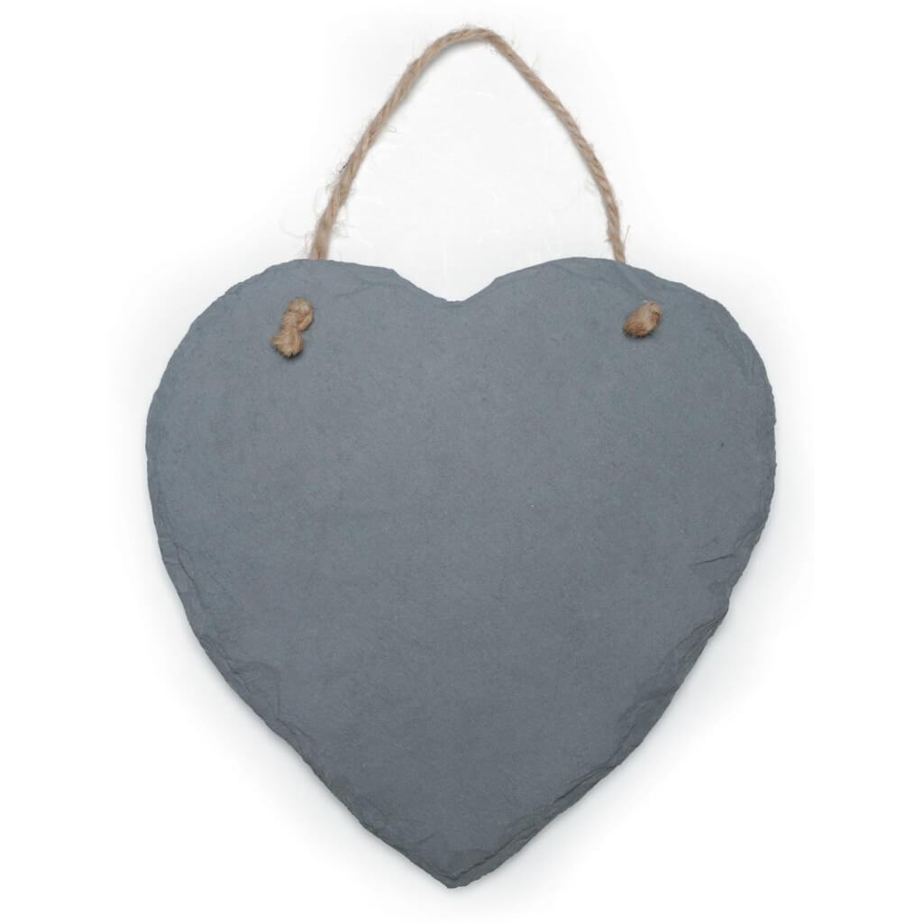 SLATE HEART WALL WITH JUTE HANGER 9X9IN 