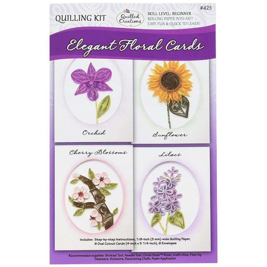 Elegant Floral Cards Quilling Kit