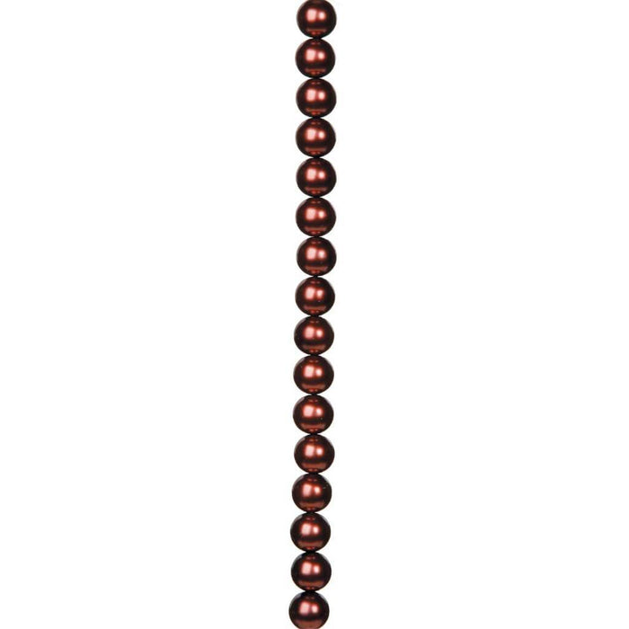 GLASS PEARL STRAND BROWN 12MM 7IN 