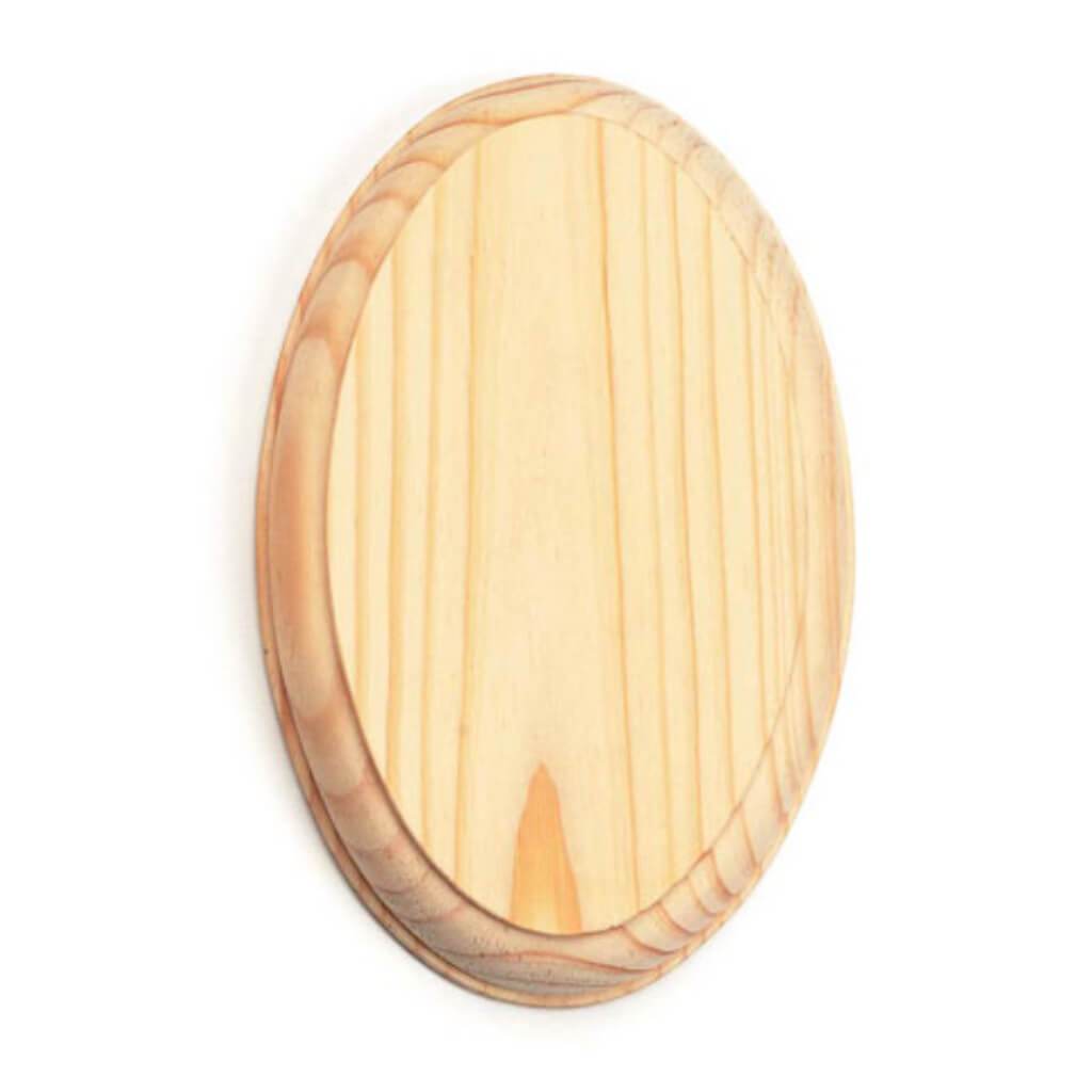 WOOD OVAL PLAQUE 3.5X5.5 