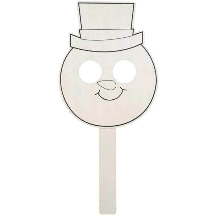 Wood Mask Christmas Snowman