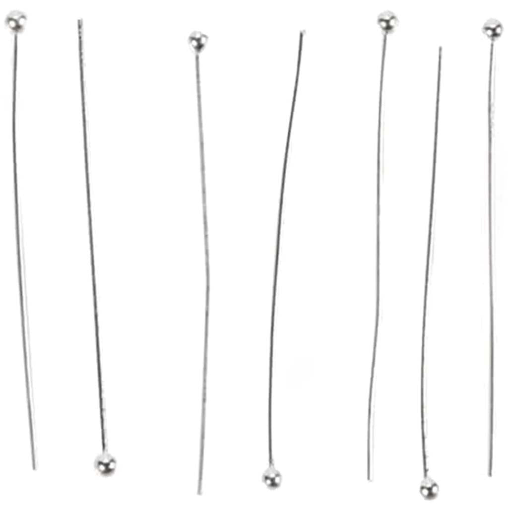 Head Pins Sterling Silver Plated 2 inches 20 pieces 