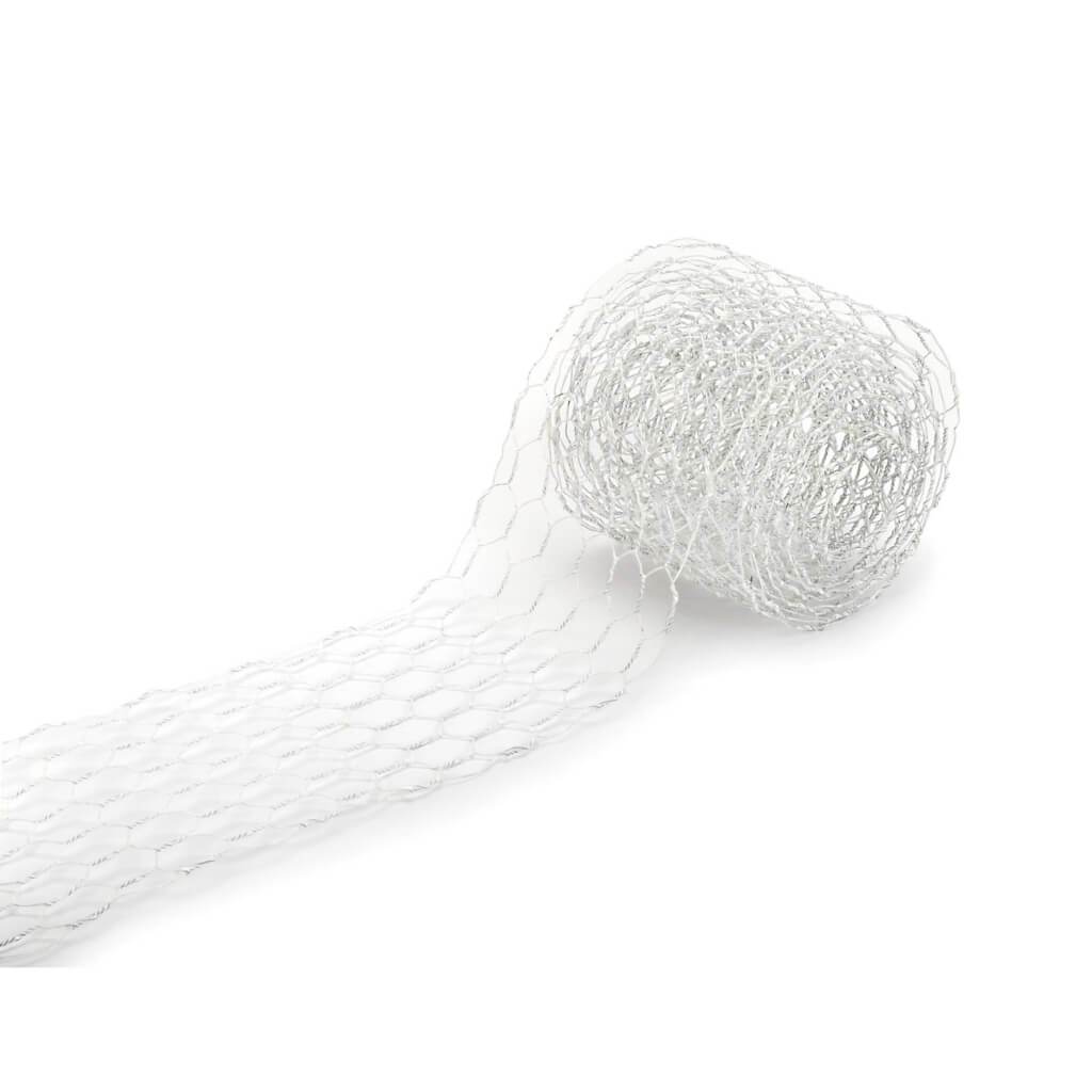 WIRE CHICKEN RIBBON 4X9IN WHITE 