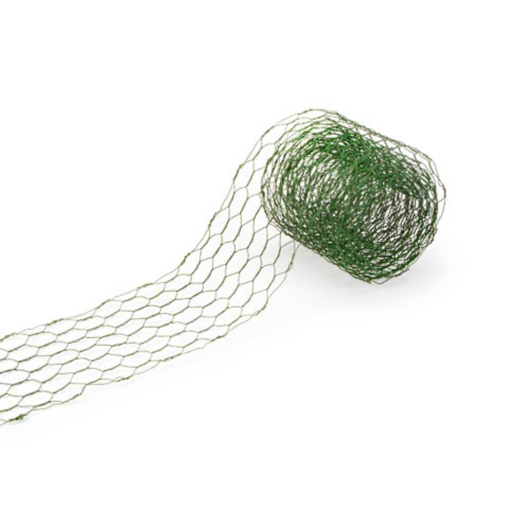 WIRE CHICKEN RIBBON 4X9IN GREEN 