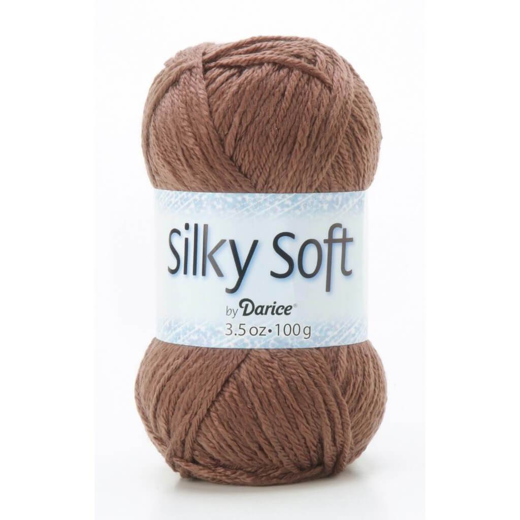 YARN SILKY SOFT CHOCOLATE 3.5OZ 