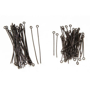 Eye Pins Hematite 1 and 2 inches 96 pieces