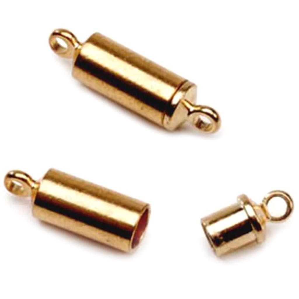 Magnetic Clasp Gold Barrel 3 x 14mm 