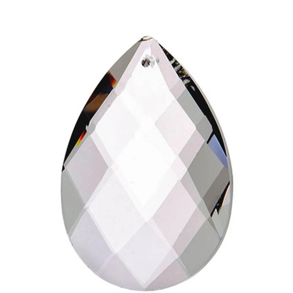 Cut Crystal Pendant Oval Drop Clear Crystal 50 x 29 x 16mm 