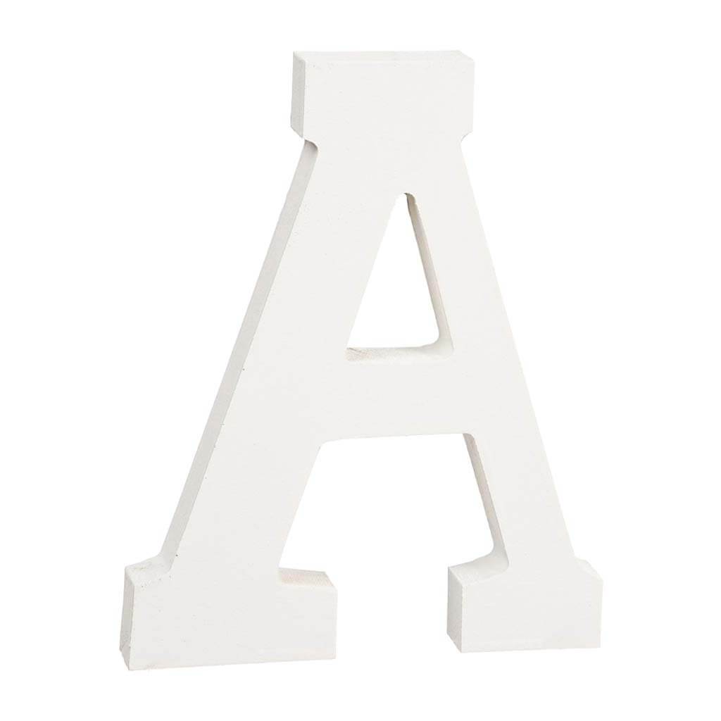 Classic Font White Wood 6in Letter