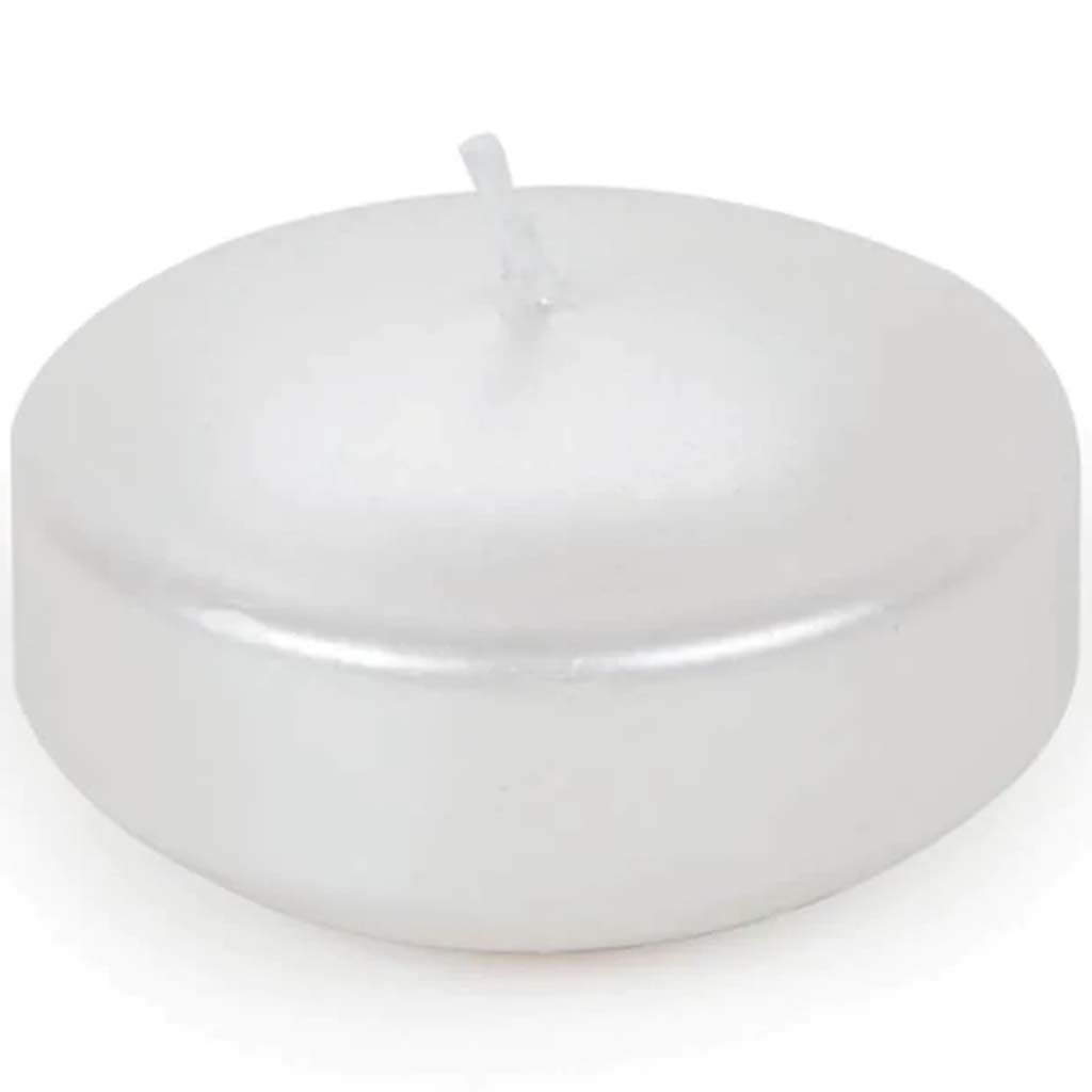 CANDLE FLOATING DISK PEARL WHITE 