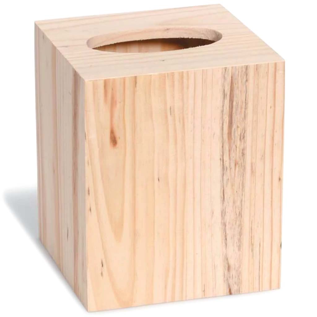 WOOD TISSUE BOX COVER 5X5X6IN 