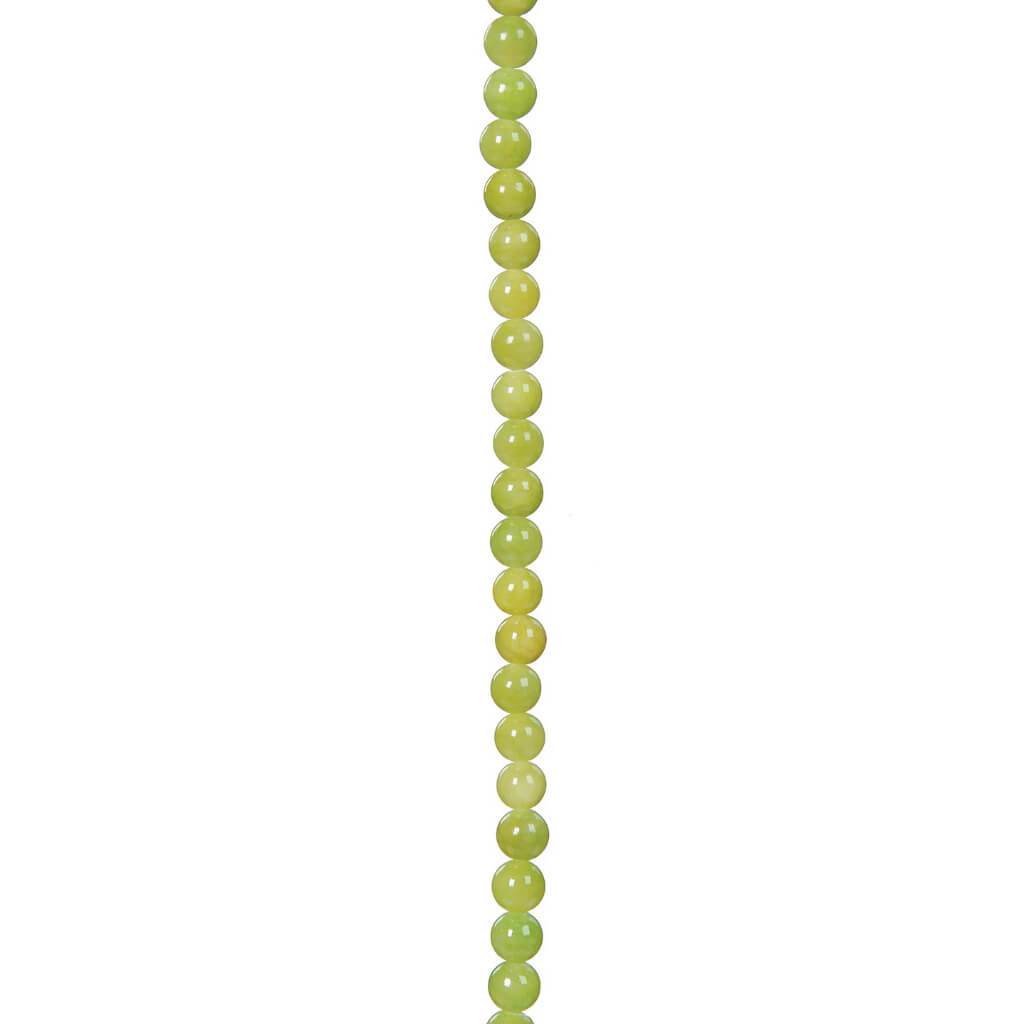 STONE BEAD STRAND LIME GREEN 8MM 12IN 