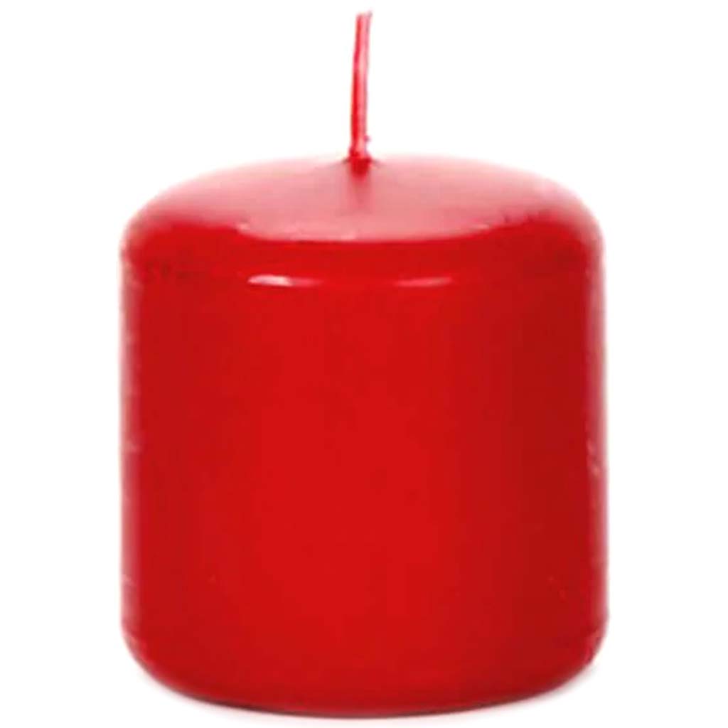 Pillar Candle Dark Red Apple Cinnamon Scented 2.8 x 2.8 inches 