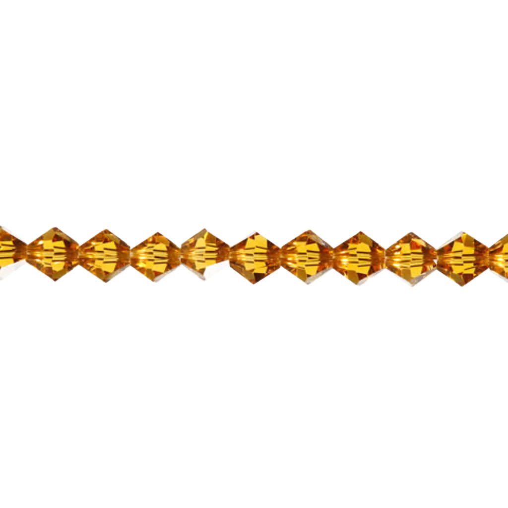 VENEZIA CRYSTAL BEAD STRAND AMBER 8MM 7IN 