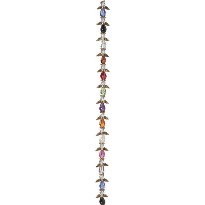 ANGEL WING BEAD STRAND GOLD MULTICOLOR 10MM 