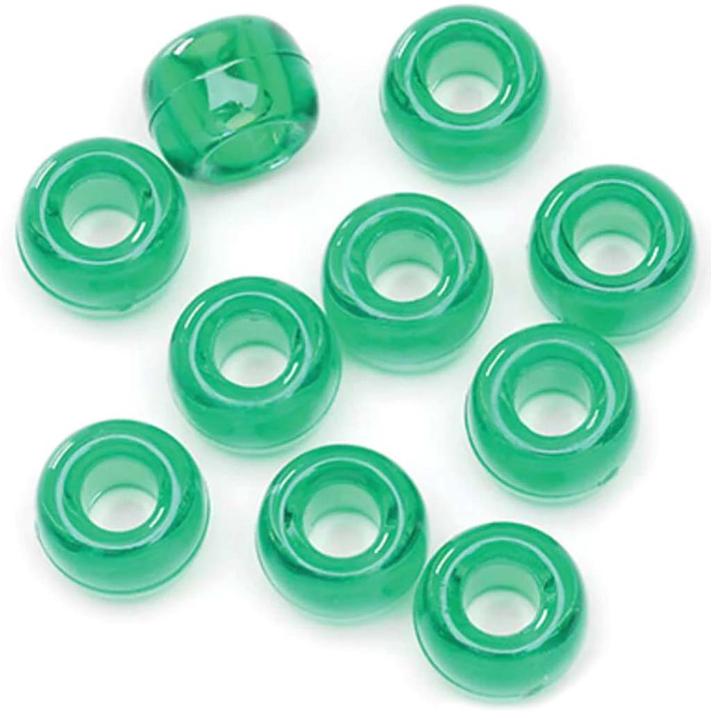 Pony Beads Christmas Green 9mm 480pc 