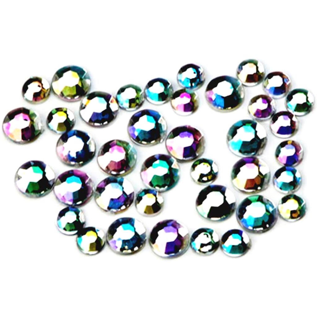 Rhinestones Crystal AB Flat Back Round 