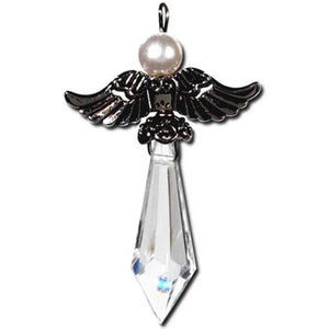 Angel Charm Antique Silver and Rhinestone 2-1 and 8 inches 