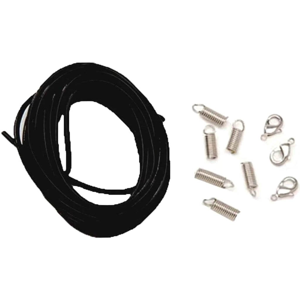 Black Necklace Kit with Silver 2mm Cord 