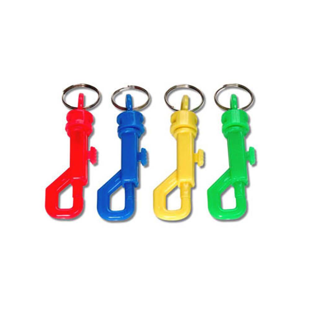 Plastic Spring Loaded Key Chain Assorted Colors 