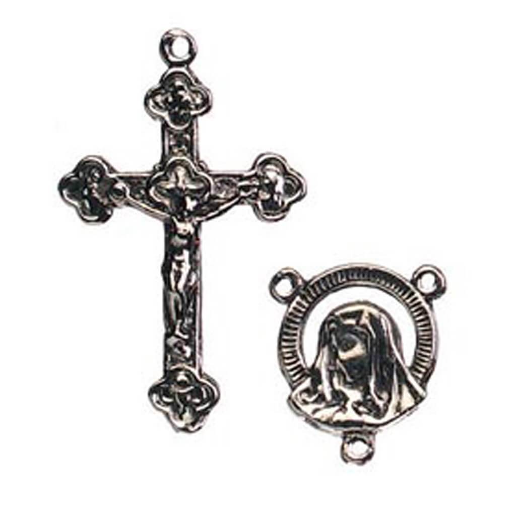 CHARM ROSARY MADONNA HEAD SILVER 