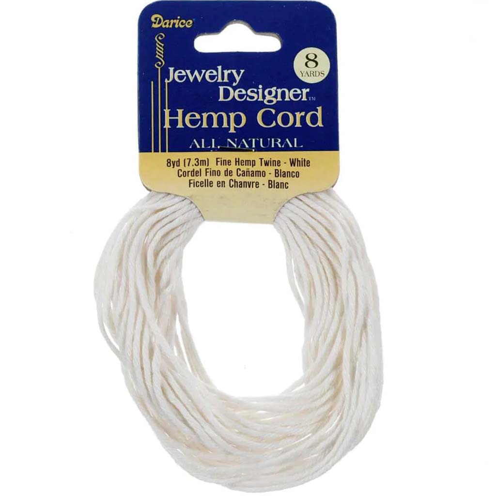 CORD HEMP FINE TWINE 8YD WHITE 