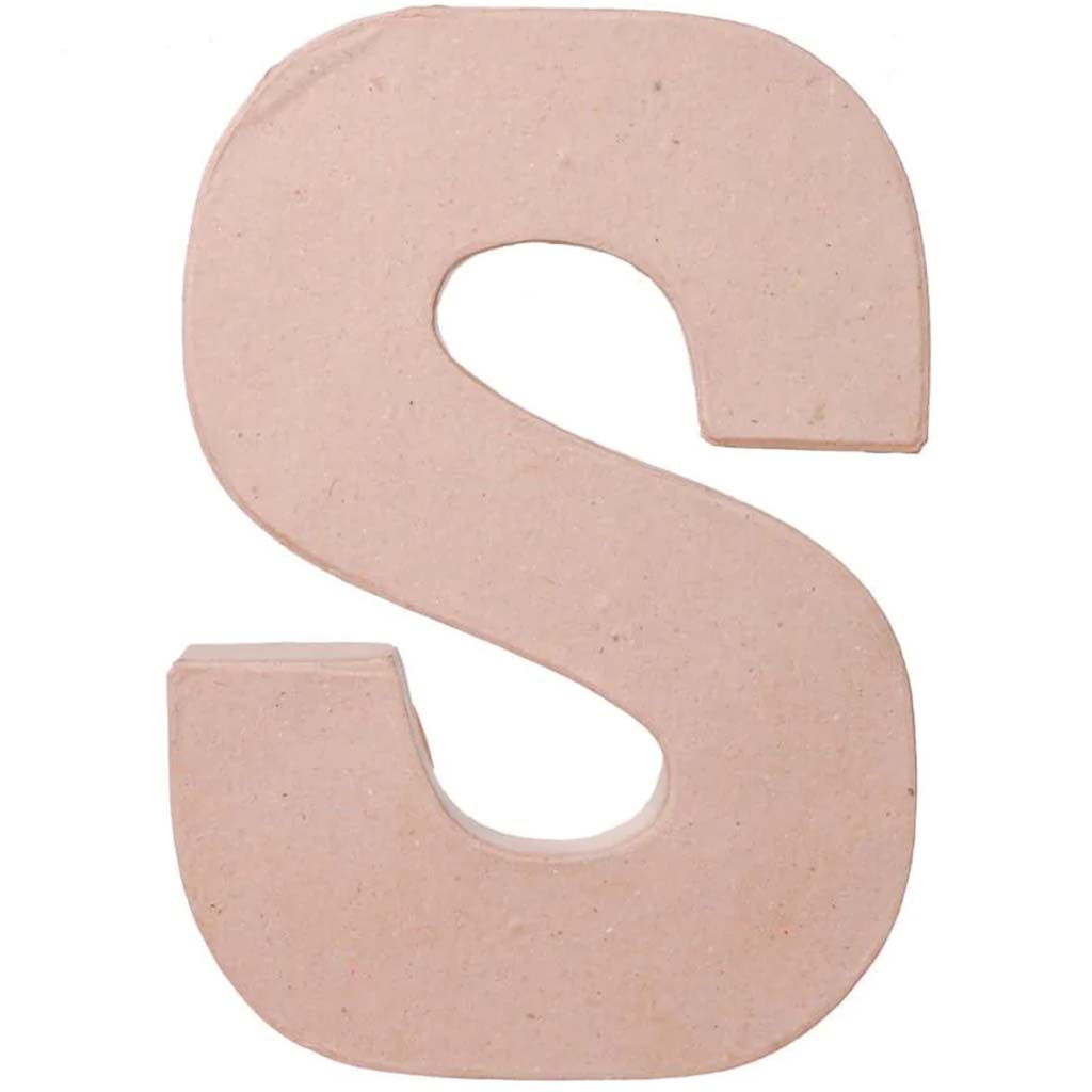 PAPER MACHE LETTER S 8 X 5 1/2 X 1 IN. 