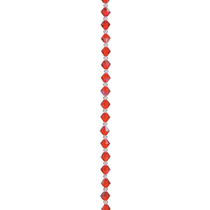 CRYSTAL BEAD STRAND LIGHT SIAM 6MM 7IN 