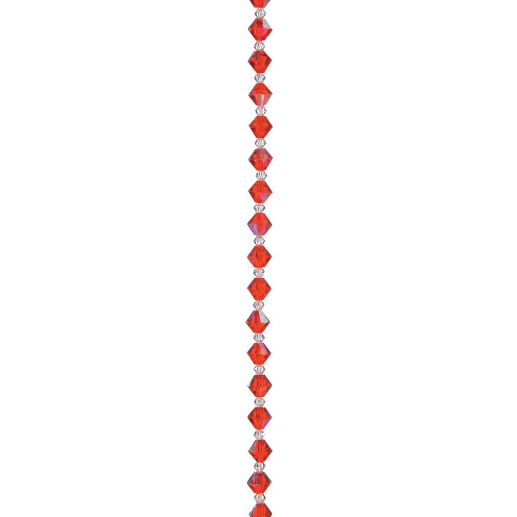 CRYSTAL BEAD STRAND LIGHT SIAM 6MM 7IN 