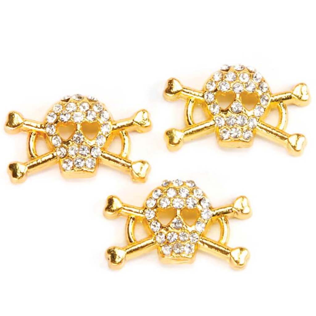 CONNECTORS GOLD SKULL 3PC 18X10MM 