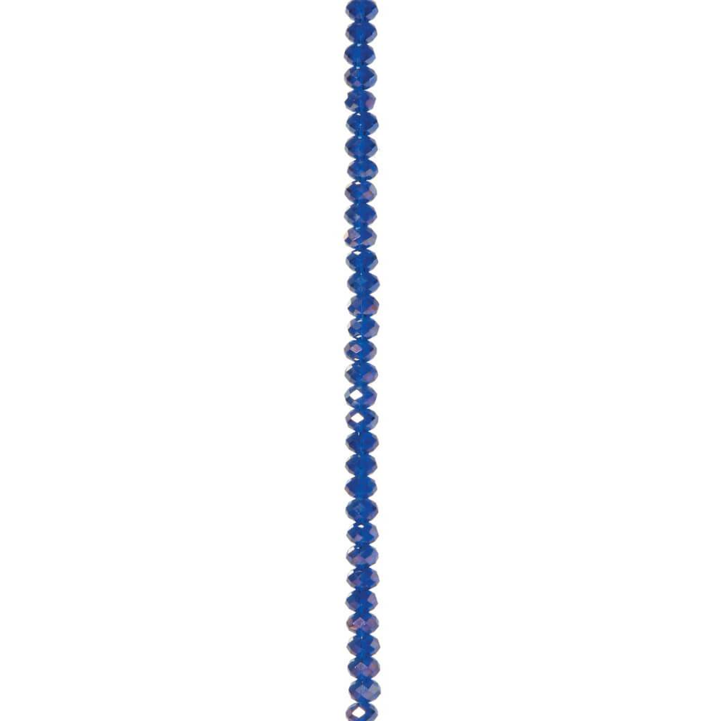 CRYSTAL BEAD STRAND RONDELLE SAPPHIRE AB 6X8MM 7IN 