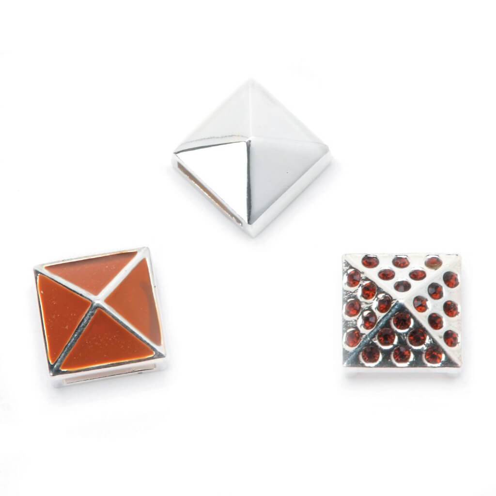 SILVER STUD SLIDERS TOPAZ &amp; BROWN MIX 