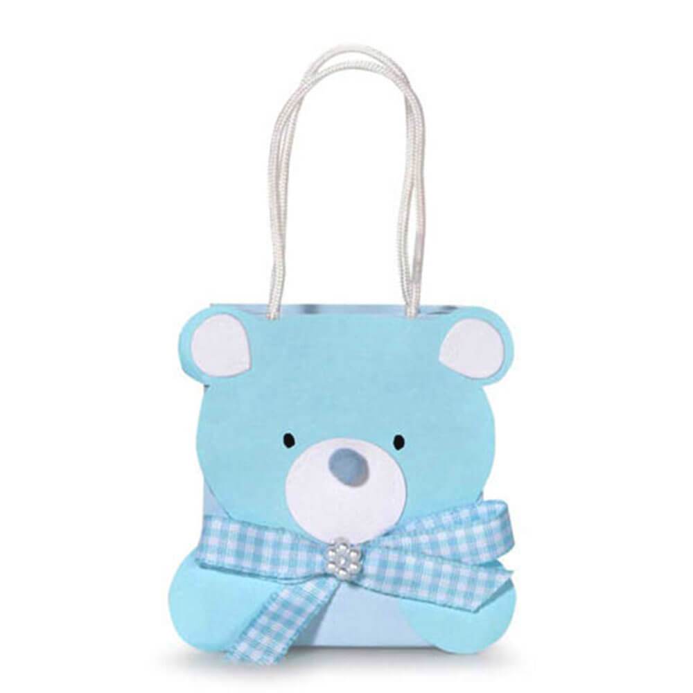 FAVOR BAG WITH BEAR EMBELISHMENT BLUE 