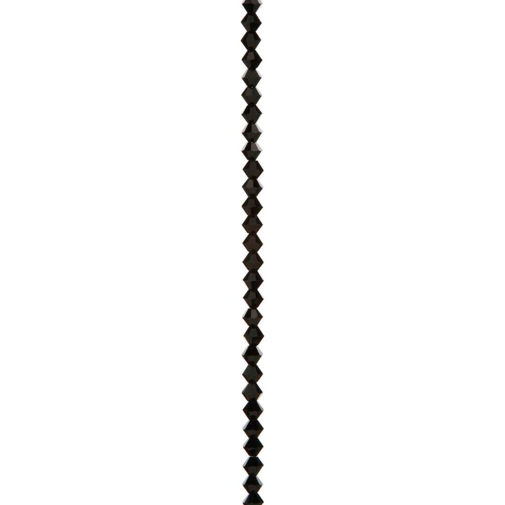 VENEZIA CRYSTAL BEAD STRAND JETBLACK 6MM 7IN 