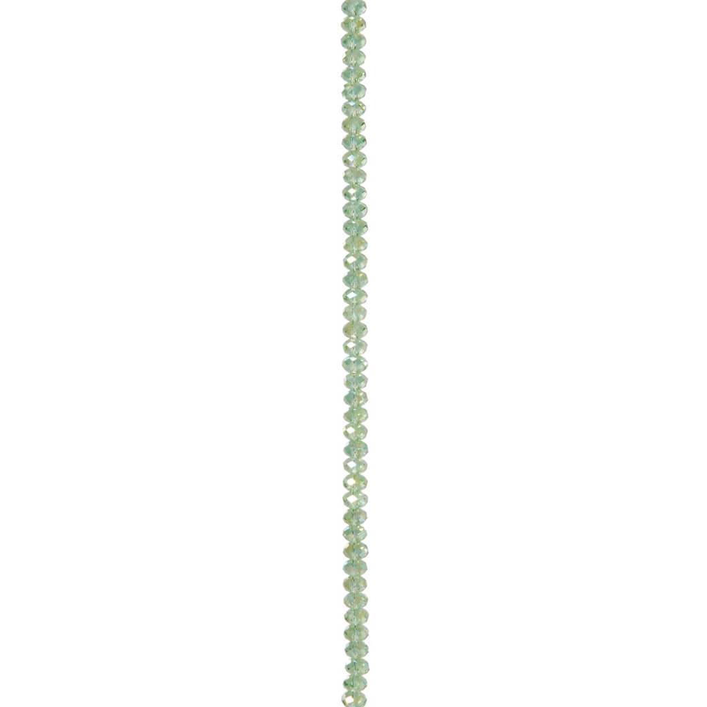 CRYSTAL BEAD STRAND RONDELLE PERIDOT 4X6MM 7IN 