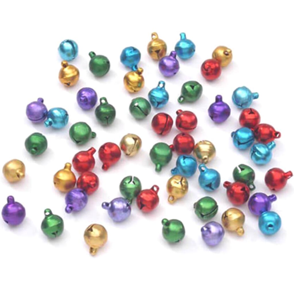 Aluminum Bell Beads 10mm Jewel Tone 