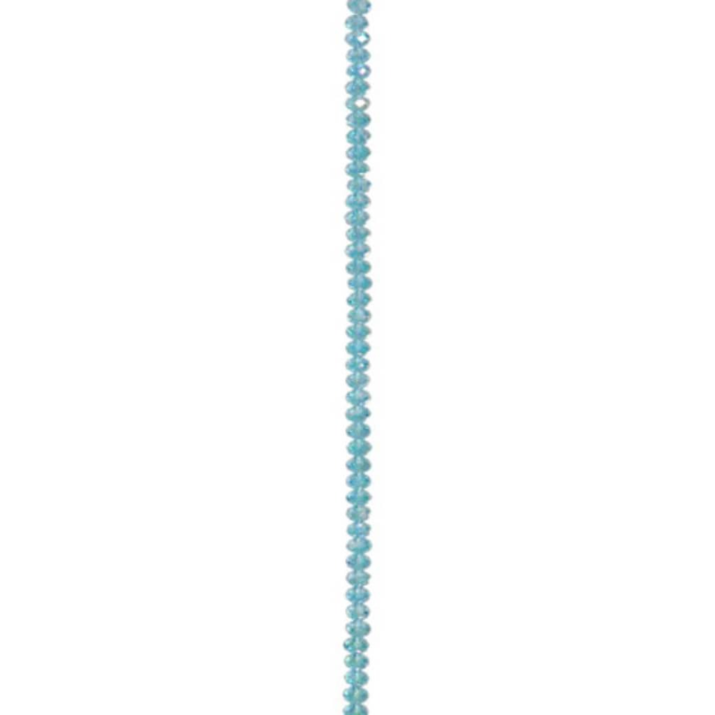 CRYSTAL BEAD STRAND RONDELLE AQUA 7IN 